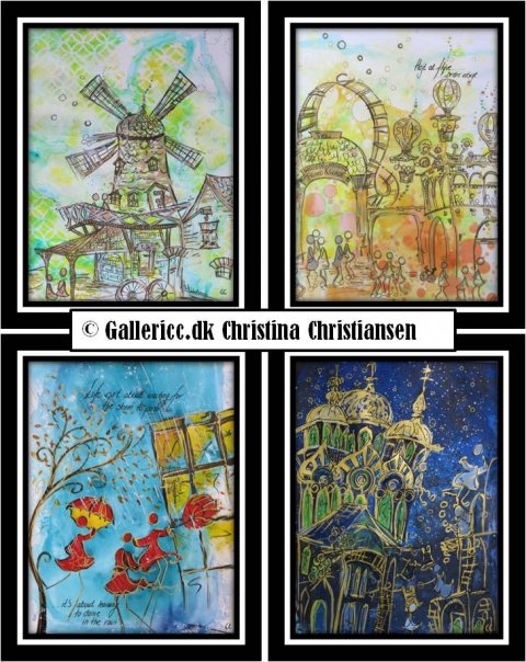 De 4 årstider maleri af Christina Chrsitiansen